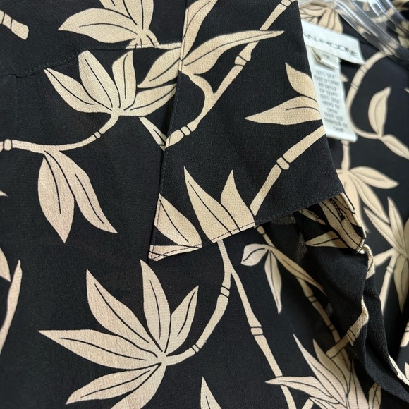 EVAN PICONE Vintage 100% Silk Bamboo Print Long Sleeve Blouse 12 M/L - Picture 2 of 14